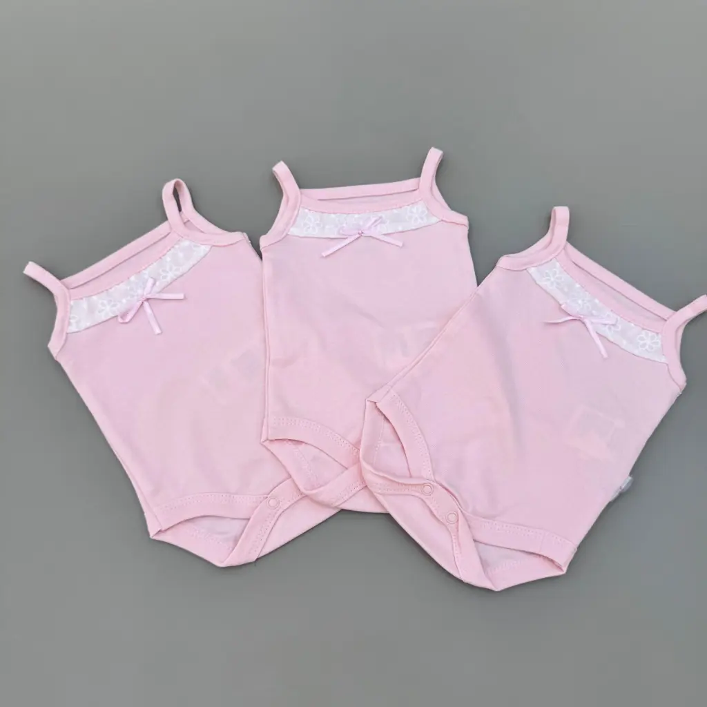 Set 3x Body Kanatjere me rripa roze