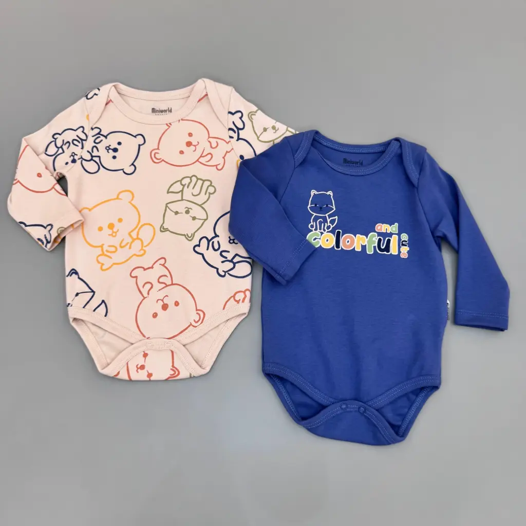 Set 2x body design (6-9 muaj, Blu e erret)