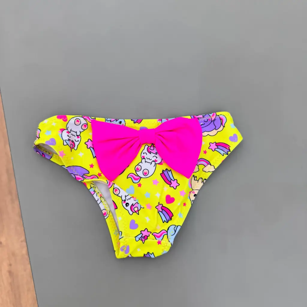 Mbathje plazhi verdhe me fjongo (6-12 muajsh)