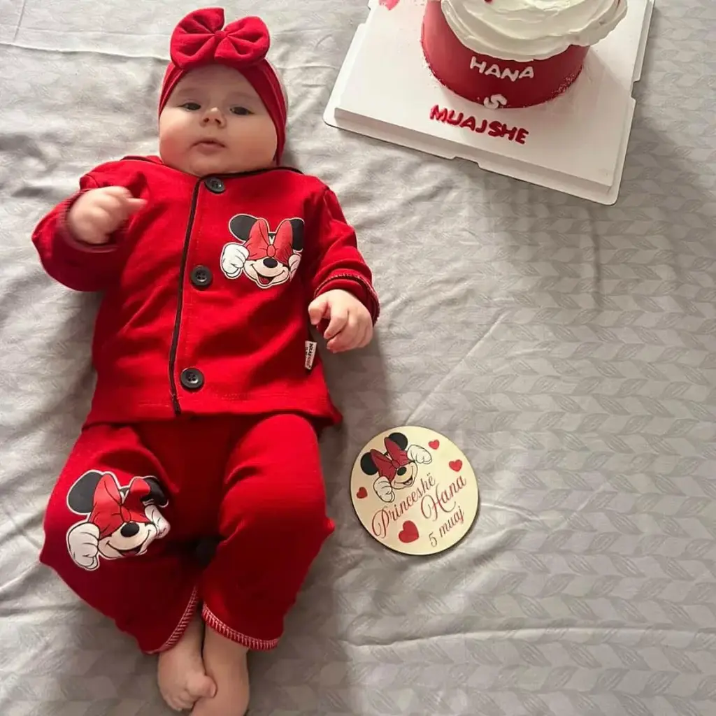 Kostum i kuq Minnie (6-9 muaj)