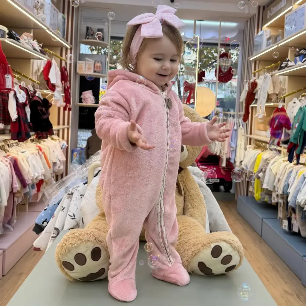 Pellush i bute pink me zinxhir (0-3 muaj)