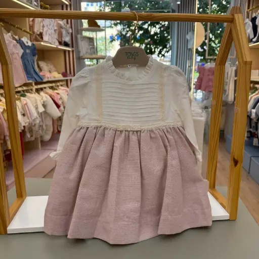 Fustan roze lino menge gjata